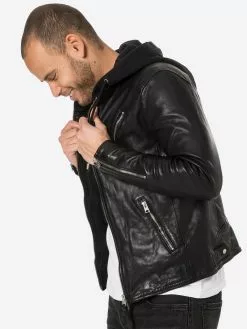 AllSaints Vestes En Cuir Veste Mi-saison Harwood Homme Noir -AllSaints Magasin D'usine 06ce76c44fbcbf722c06276dc9d3afed