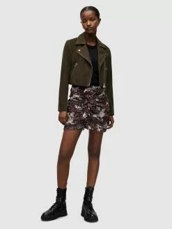 AllSaints Vestes En Cuir Veste Mi-saison DALBY Femme Sapin -AllSaints Magasin D'usine 07e6b0dc0aa8296272d8a549dc4397d9