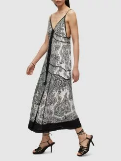 AllSaints Robes Longues Robe DAHLIA RAFAELA Femme Blanc Cassé -AllSaints Magasin D'usine 19b8aea3720a1654452c0a4a07d13598