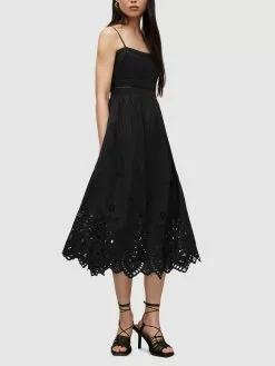 AllSaints Robes Midi Robe WHITLEY Femme Noir -AllSaints Magasin D'usine 1b00b67e05dc720523d9b36bfc18109f