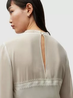 AllSaints Robes Longues Robe BAILEY Femme Blanc Cassé -AllSaints Magasin D'usine 1f76da59cec4cddb1ee1ba35b7a5cc84