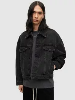 AllSaints Vestes En Jean Veste Mi-saison AVETS Homme Noir -AllSaints Magasin D'usine 256c3537fe4d9cc1b531c5a3f429e661
