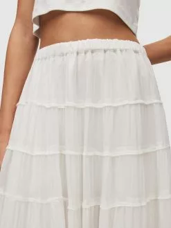 AllSaints Jupes Longues Jupe EVA Femme Blanc -AllSaints Magasin D'usine 25faef56a3f5729db1348f2ade4da86c