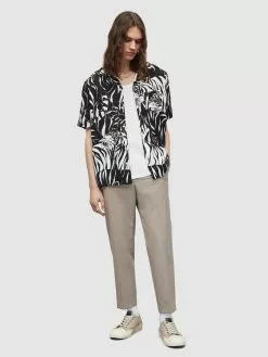 AllSaints Chemises Décontractées Coupe Regular Chemise WILDCAT Homme Noir / Blanc -AllSaints Magasin D'usine 3313e11f4796c9ed9fdff883fa99d966