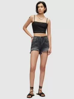 AllSaints Crop Tops Haut WHITLEY Femme Noir -AllSaints Magasin D'usine 3354f9f5e6e69caf85c28f37012696ba