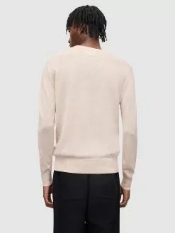 AllSaints Pulls à Col Rond Pull-over Homme Crème -AllSaints Magasin D'usine 33cf47c878427e65b96392bff0ff606e