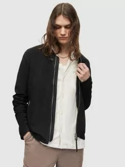 AllSaints Vestes En Cuir Veste Mi-saison FORT Homme Noir -AllSaints Magasin D'usine 40a7284e9a9a8c37a75a04d118fdcd14