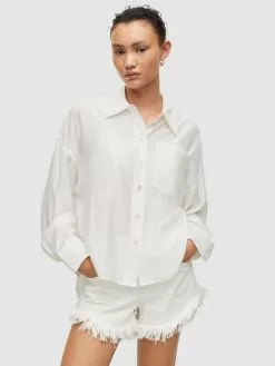 AllSaints Chemisiers Chemisier CARMEN Femme Blanc -AllSaints Magasin D'usine 4600a70ecac2c93b3708b89c51058eff