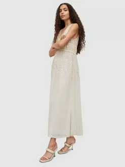 AllSaints Robes Longues Robe ROBYN Femme Beige -AllSaints Magasin D'usine 46a1a4d141f437d14240a20518e07bfe