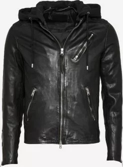 AllSaints Vestes En Cuir Veste Mi-saison Harwood Homme Noir