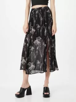 AllSaints Jupes Midi Jupe CARI MIA Femme Noir -AllSaints Magasin D'usine 4ac11679bc8f66499c6ab55332e94110