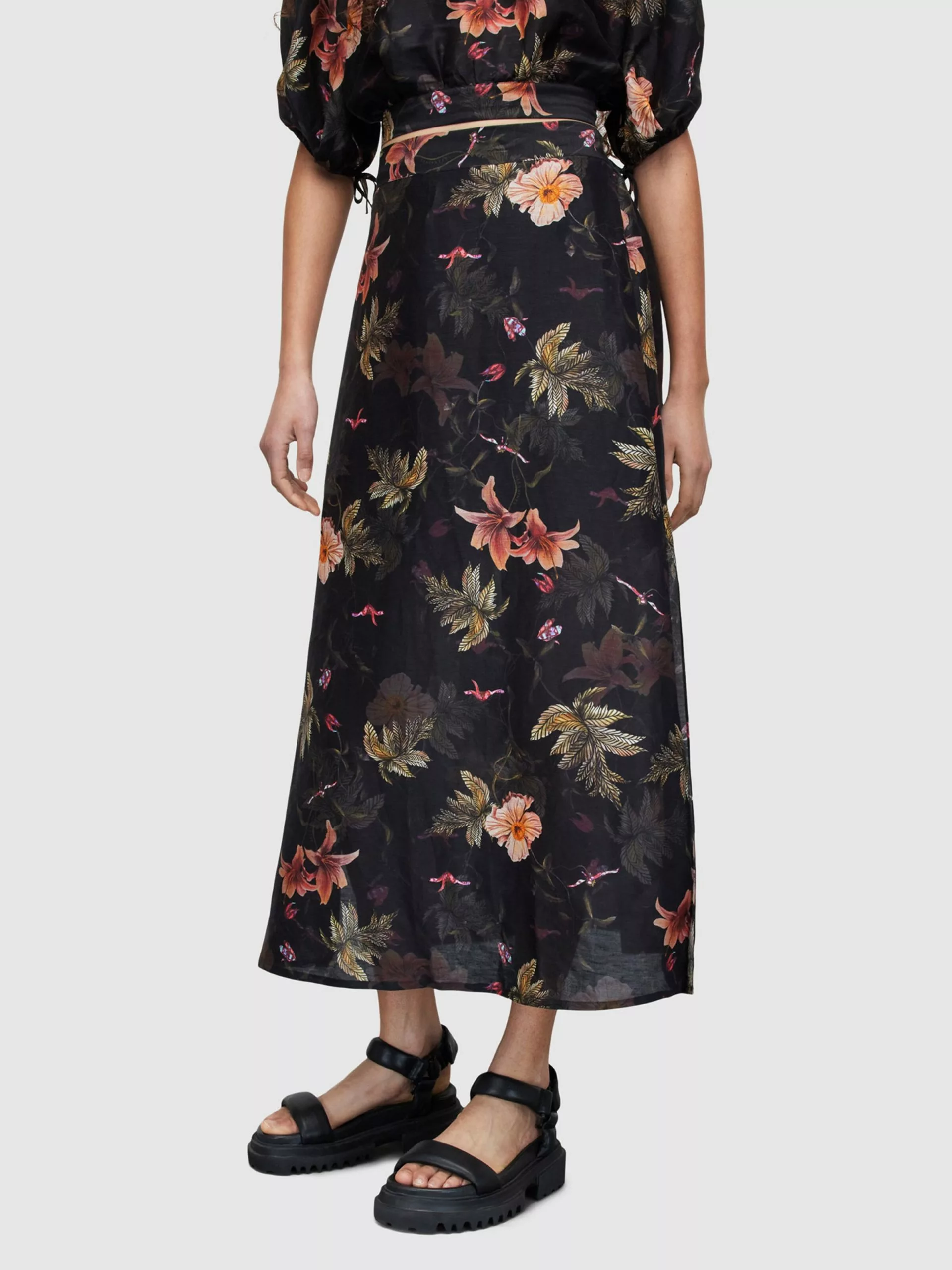 AllSaints Jupes Midi Jupe ASTA Femme Noir 9 AllSaints Jupes Midi Jupe ASTA Femme Noir – Image 7