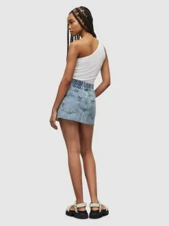 AllSaints Mini-jupes Jupe HAILEY Femme Indigo -AllSaints Magasin D'usine 4f69e2765552fac152297cadc5a6fda0