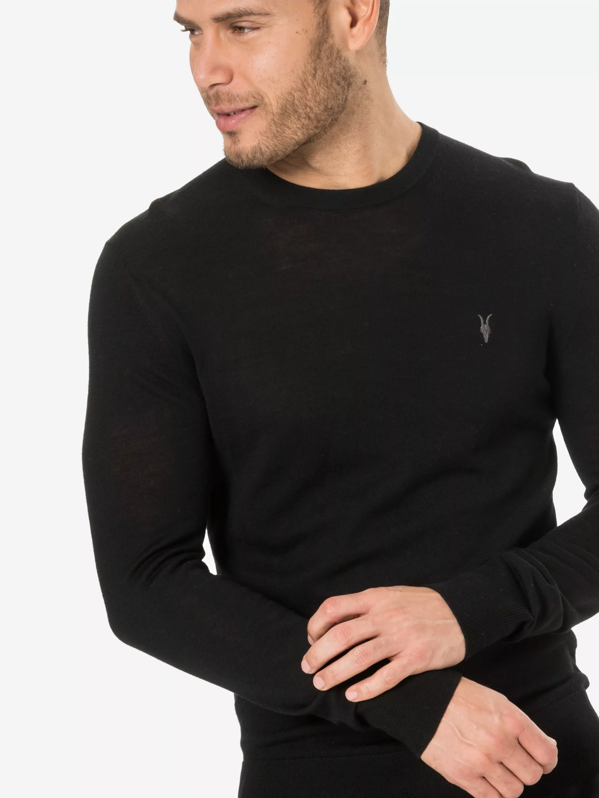 AllSaints Pulls à Col Rond Pull-over Homme Noir 4 AllSaints Pulls à Col Rond Pull-over Homme Noir – Image 2