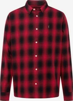 AllSaints Chemises à Carreaux Fit Confort Chemise HOBOKEN Homme Noir