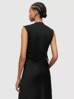 AllSaints Crop Tops Haut BETA Femme Noir -AllSaints Magasin D'usine 52f5b3acd439b1a5f12d4bc8918a4c47