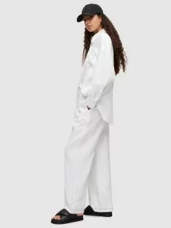AllSaints Chemisiers Chemisier INEZ Femme Blanc Cassé -AllSaints Magasin D'usine 5655ab1421839f72fd65dc202c851458