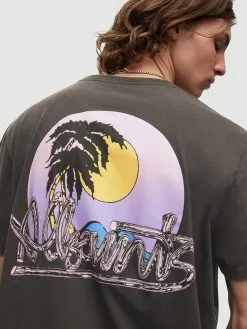 AllSaints T-shirts T-Shirt CHROMA Homme Noir Chiné -AllSaints Magasin D'usine 5bf40a9ff7bd57a25657b8b33e35d078