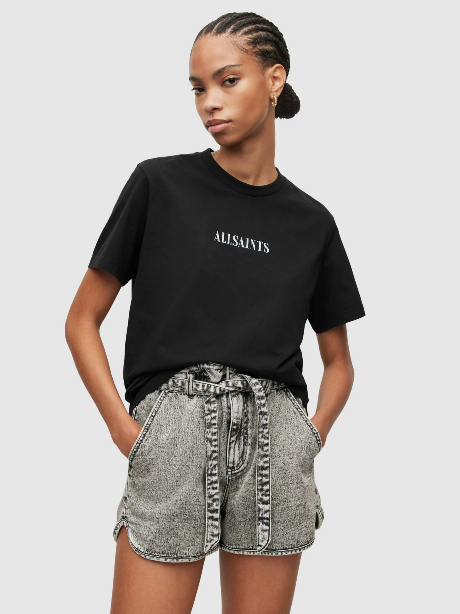 AllSaints T-shirts T-shirt SERENI Femme Noir 6 AllSaints T-shirts T-shirt SERENI Femme Noir – Image 4
