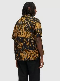 AllSaints Chemises Décontractées Coupe Regular Chemise WILDCAT Homme Noisette / Noir -AllSaints Magasin D'usine 62035098cffecf2bd487fa8af178d985
