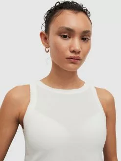 AllSaints Crop Tops Haut RINA Femme Blanc -AllSaints Magasin D'usine 63440fb6615ec56d5bbaf1f3a9b3bb9c