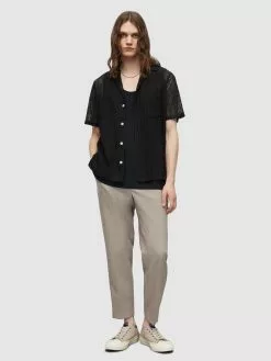 AllSaints Chemises Décontractées Coupe Regular Chemise CALA Homme Noir -AllSaints Magasin D'usine 6388afe2c40071b074c3131eb661b885