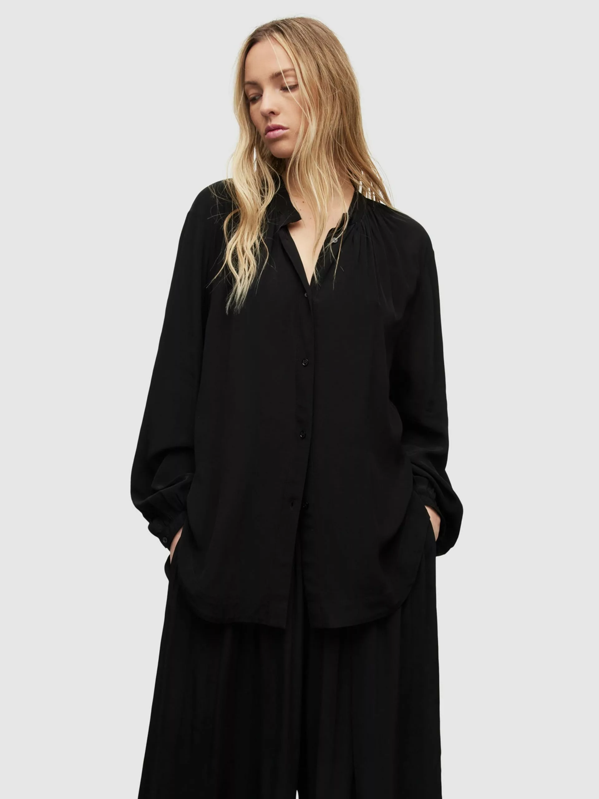 AllSaints Chemisiers Chemisier HEZZY Femme Noir 7 AllSaints Chemisiers Chemisier HEZZY Femme Noir – Image 5