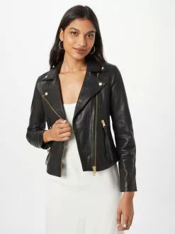 AllSaints Vestes En Cuir Veste Mi-saison DALBY Femme Noir -AllSaints Magasin D'usine 6eb22977273f724a33c9f00bcd786bec