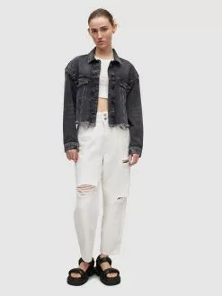 AllSaints Vestes En Jean Veste Mi-saison CHLO Femme Noir -AllSaints Magasin D'usine 6f78a00d2fa6c910c62aa0ec82accb24