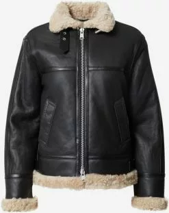 AllSaints Vestes En Cuir Veste Mi-saison LOREL Femme Noir