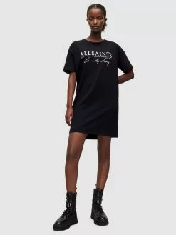 AllSaints Robes En Jersey Robe RISTA Femme Noir -AllSaints Magasin D'usine 7ca5e0a3821e25bf7a20144e72622765