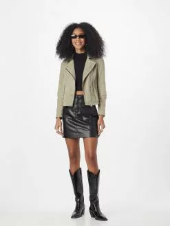 AllSaints Vestes En Cuir Veste Mi-saison Femme Kaki -AllSaints Magasin D'usine 7ead286d84612a6f08877d063fa49e57