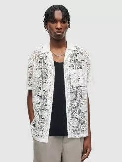 AllSaints Chemises Décontractées Coupe Regular Chemise LONGA Homme Blanc -AllSaints Magasin D'usine 81560cdef51d3f3df55f480068fd3595