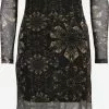 AllSaints Robes Midi Robe HANNA GLORIA Femme Noir -AllSaints Magasin D'usine 81b8aee9f49a953dd620c3a0ee52863e