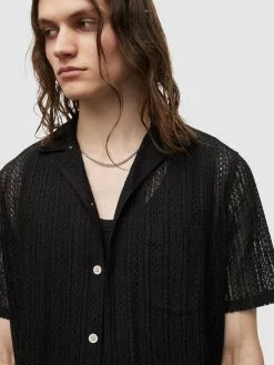 AllSaints Chemises Décontractées Coupe Regular Chemise CALA Homme Noir -AllSaints Magasin D'usine 83e054b34bd5910f4a3db4b66d8bb52f