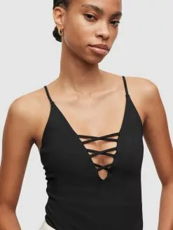 AllSaints T-shirts Et Polos Shirtbody SOFIA Femme Noir -AllSaints Magasin D'usine 87dd2b26a8005c493f8ec85330d9b816