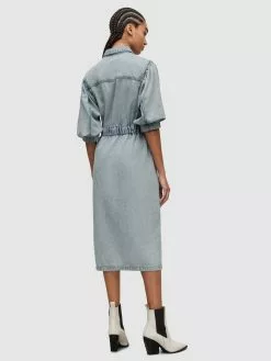 AllSaints Robes Fluides Robe-chemise OSA Femme Bleu -AllSaints Magasin D'usine 925c3cce3e93337813de8e5d18508df6