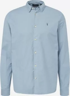 AllSaints Chemises Décontractées Coupe Regular Chemise HERMOSA Homme Bleu Clair