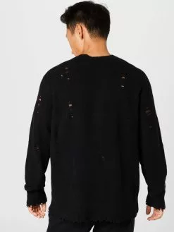 AllSaints Pulls à Col Rond Pull-over DISORDER Homme Noir -AllSaints Magasin D'usine 976a1b25962e3c1e11b4fa15c4e1f67c