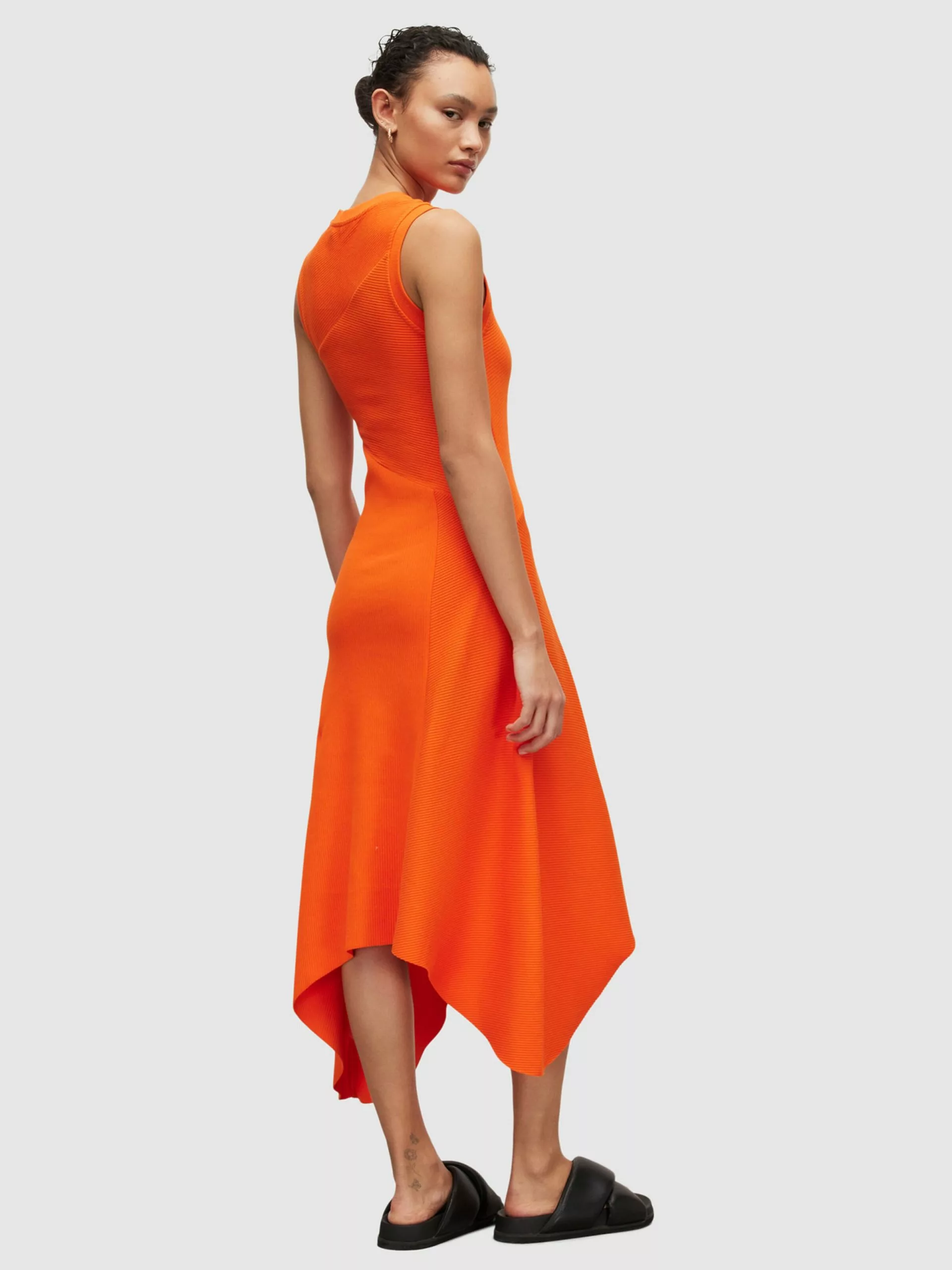 AllSaints Robes Midi Robe GIA Femme Orange 7 AllSaints Robes Midi Robe GIA Femme Orange – Image 5