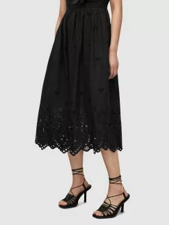 AllSaints Robes Midi Robe WHITLEY Femme Noir -AllSaints Magasin D'usine 986729ed799546a0b376c2ee7f42b064