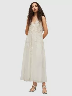 AllSaints Robes Longues Robe ROBYN Femme Beige -AllSaints Magasin D'usine 9e7b052691dd7157486acc55a82c5c2e