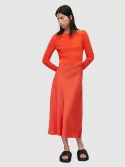 AllSaints Robes Longues Robe HERA Femme Rouge Orangé 9 AllSaints Robes Longues Robe HERA Femme Rouge Orangé -AllSaints Magasin D'usine a033c0f776d224b8ca5e3239ecbe0933