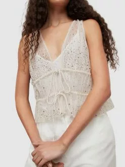 AllSaints Blouses Chemisier ROBYN Femme Blanc Cassé -AllSaints Magasin D'usine a363fa0ca8f4c287be92a848ccb0e15c