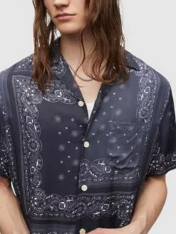 AllSaints Chemises Décontractées Coupe Regular Chemise TIKAL Homme Noir -AllSaints Magasin D'usine a5d98cf1595efa4997e1ac5bf0415de3