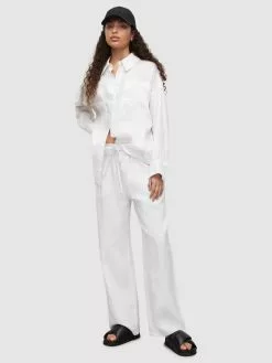 AllSaints Chemisiers Chemisier INEZ Femme Blanc Cassé -AllSaints Magasin D'usine aae103391e7f82b87b275091f99a992e