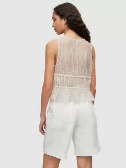 AllSaints Blouses Chemisier ROBYN Femme Blanc Cassé -AllSaints Magasin D'usine bc6690b8353d57a7398bf10fe9abd858