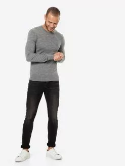AllSaints Pulls à Col Rond Pull-over Homme Gris Chiné -AllSaints Magasin D'usine c036ebed060fac40d8446e41ddab29f2