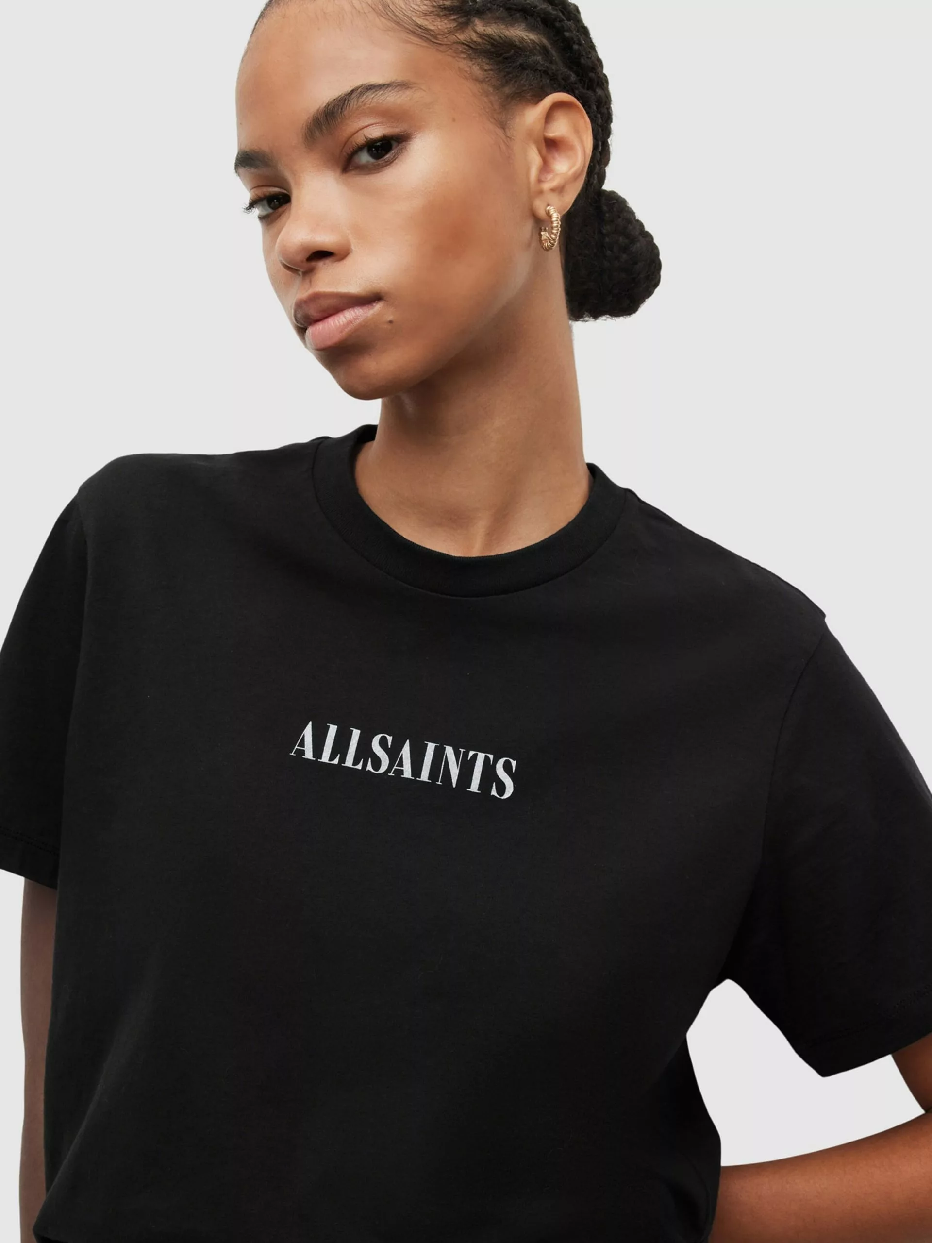 AllSaints T-shirts T-shirt SERENI Femme Noir 5 AllSaints T-shirts T-shirt SERENI Femme Noir – Image 3