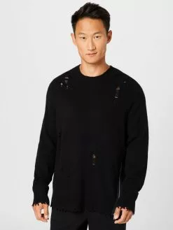 AllSaints Pulls à Col Rond Pull-over DISORDER Homme Noir -AllSaints Magasin D'usine c30b0b3bd37caf4380197db237dc2426